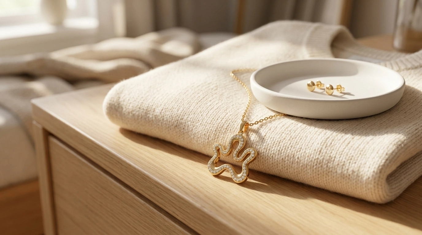 CZ Bubble Letter Initial Necklace: Personalized & Sparkly