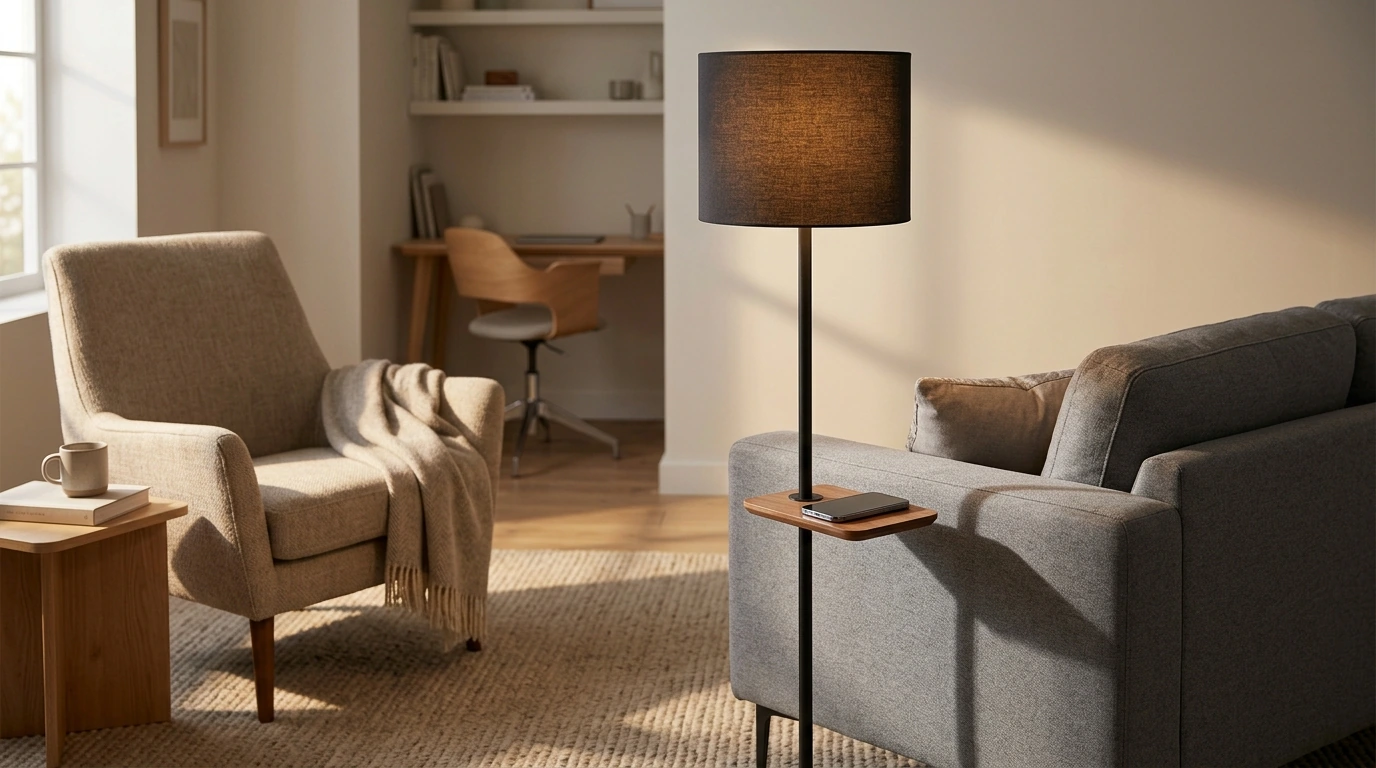 Modern Floor Lamp With Wireless Charging for Any Room